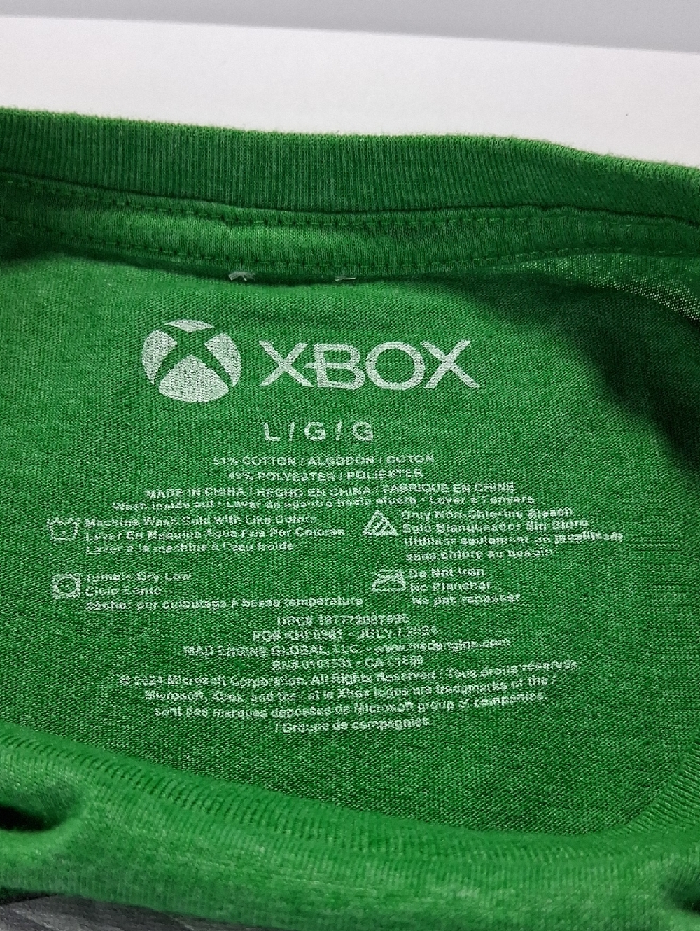 Boys Xbox Graphic Tee Shirt Size Large Green With Controller Logo In Center - Picture 2 of 4